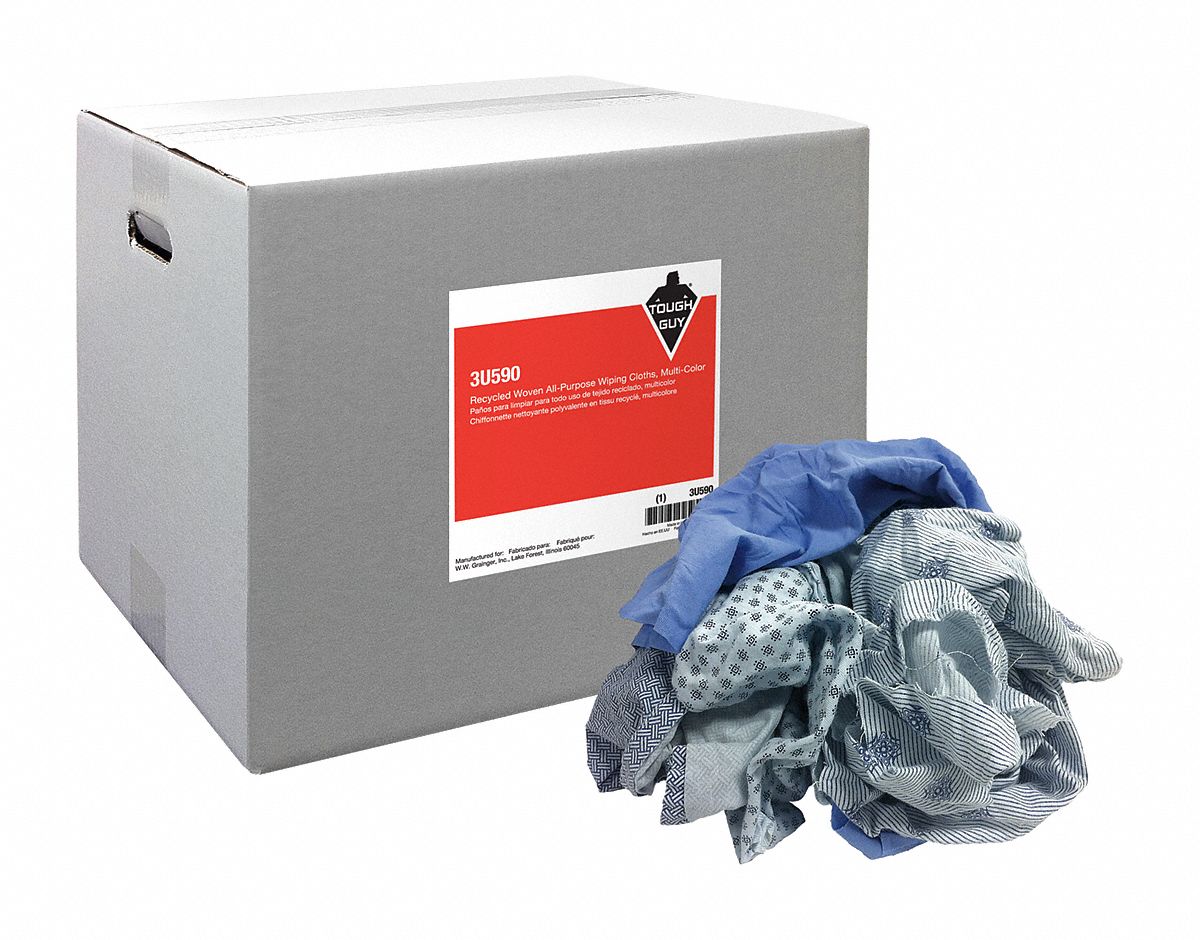 Shop Towels, All Purpose, Cotton, 25 lb Box