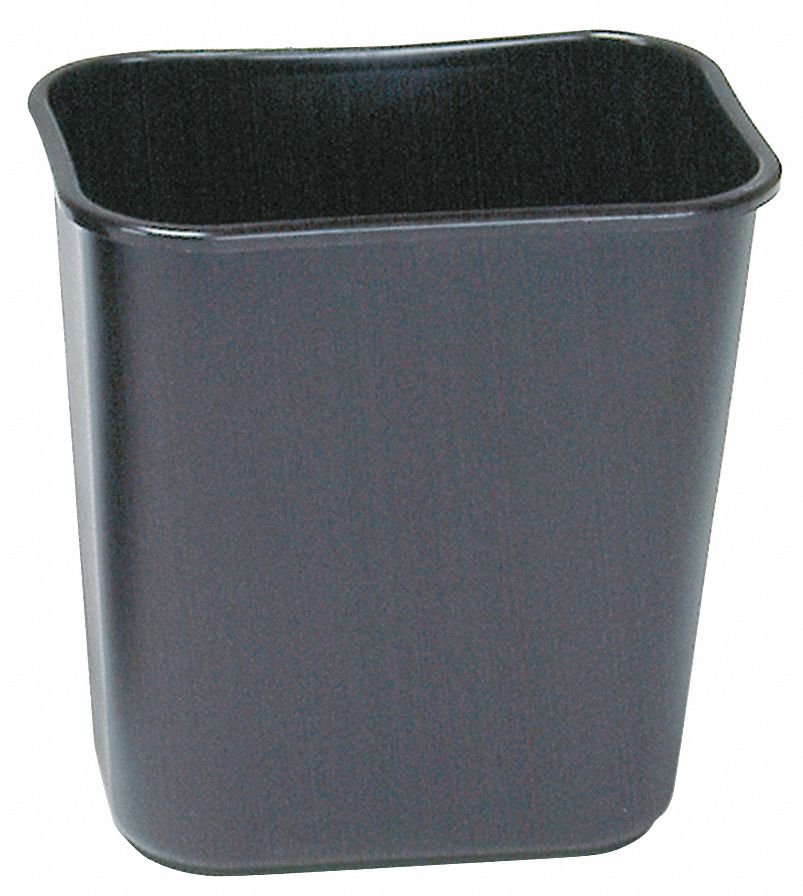 Wastebasket, Small, Black, 3 gal.