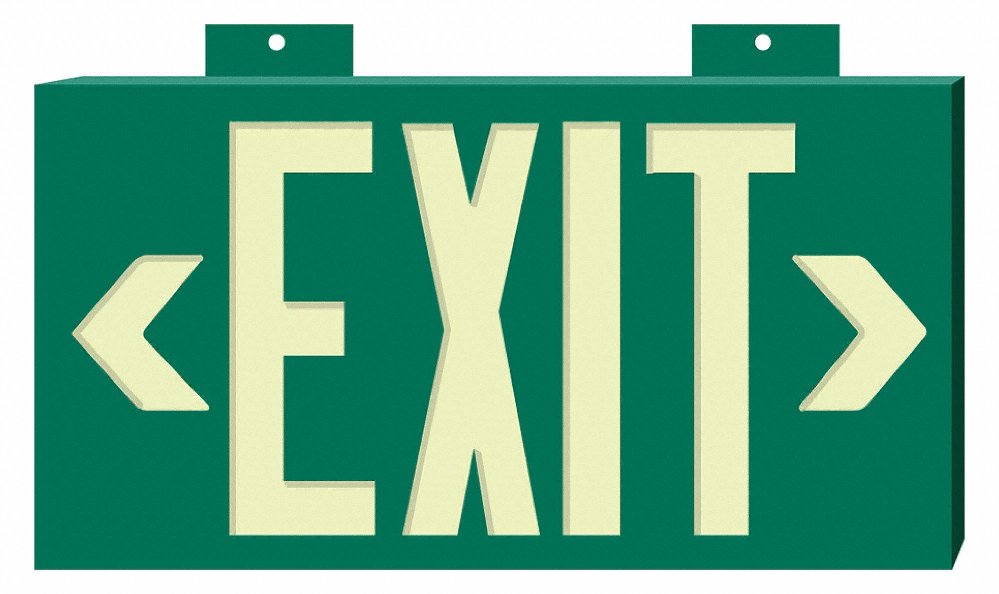 Exit Sign, 8 x 15In, YEL/GRN, Exit, ENG, Text