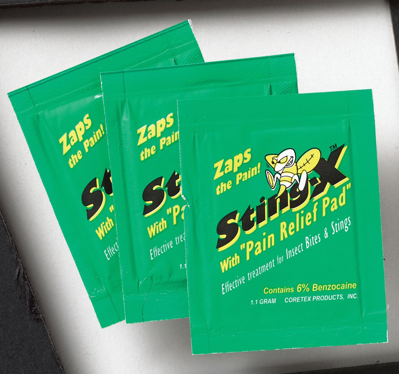 Anti-Sting Wipe, 1.1 gram, Pk 25