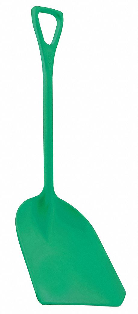 Plastic Shovel, Green, 14 x 17 In, 42 In L