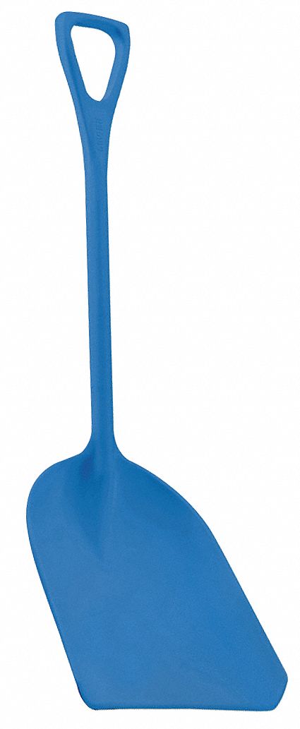 Plastic Shovel, Blue, 14 x 17 In, 42 In L