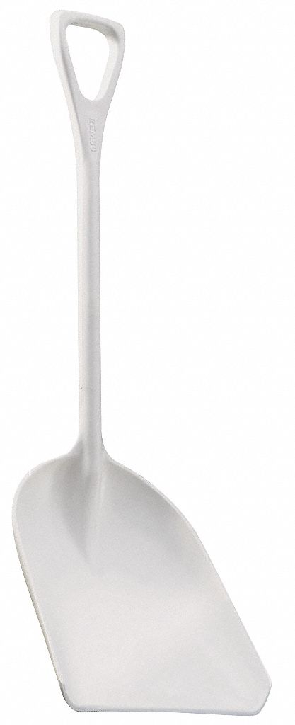 Plastic Shovel, White, 14 x 17 In, 42 In L