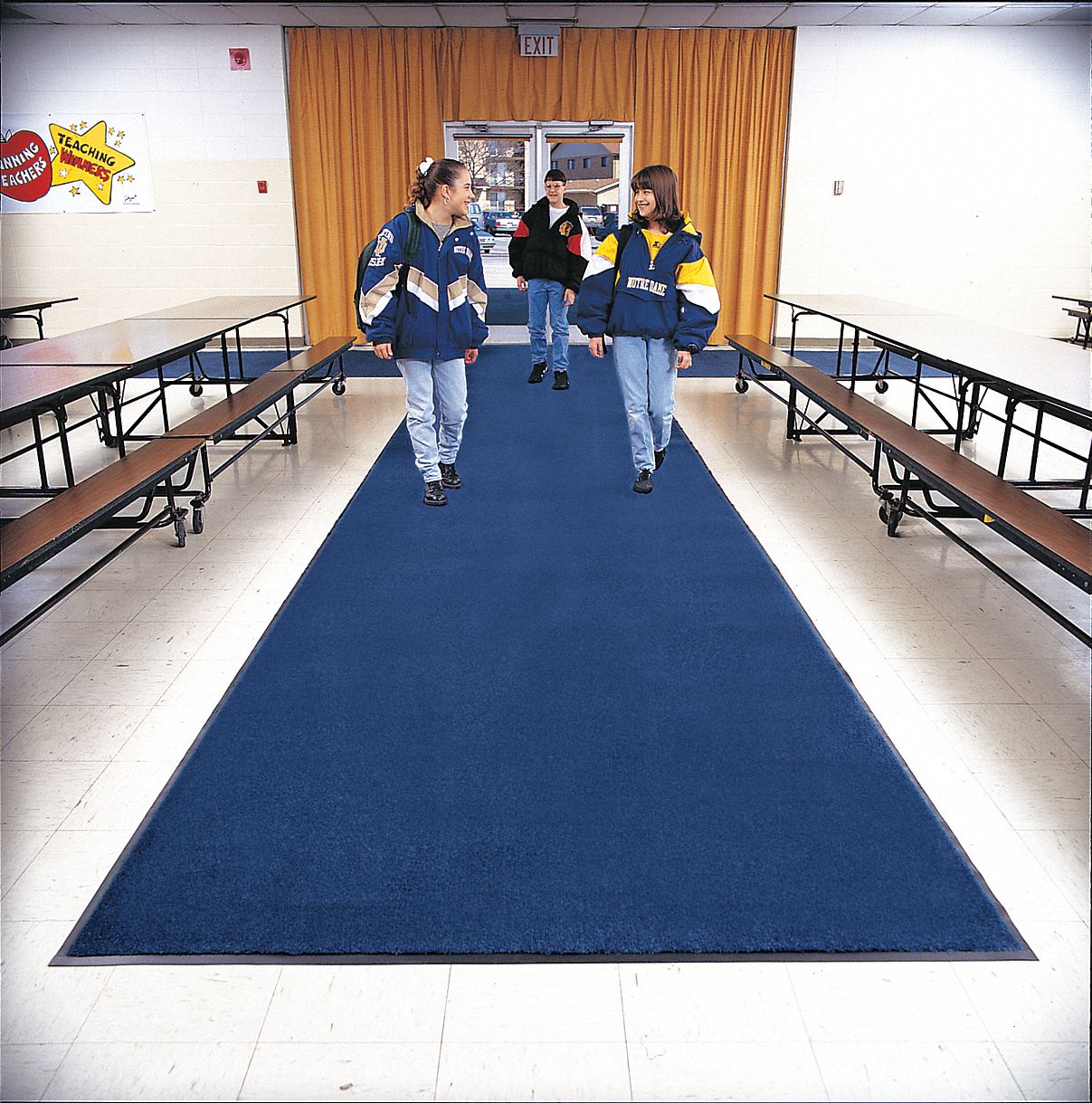 Entrance Mat, Blue, 5/16 In, 4 ft x Custom