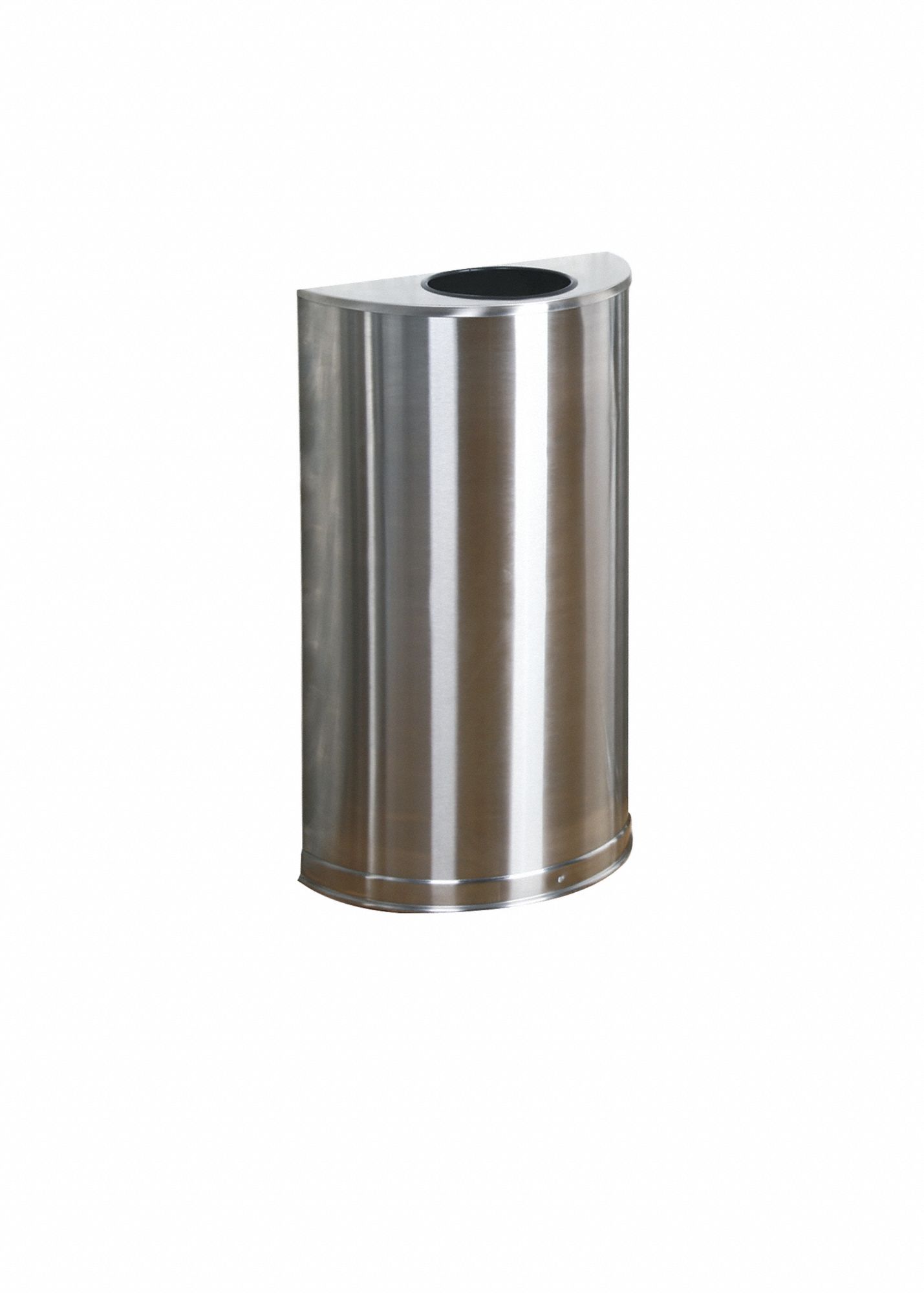 Trash Receptacle, Half Round, SS, 12 G