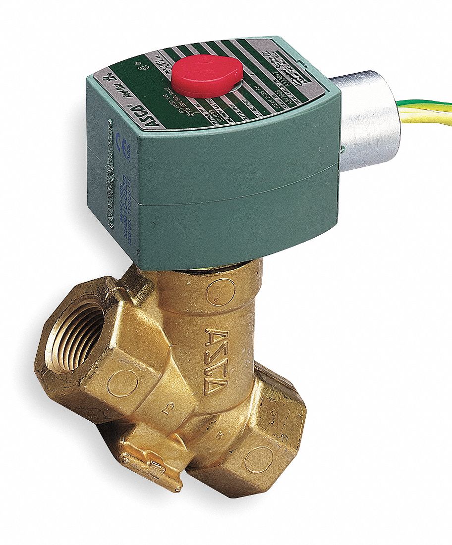 Solenoid Valve, 1/2 In, Brass, 120 V
