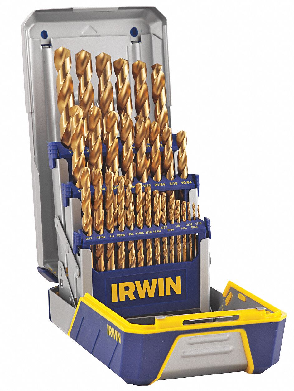 Drill Bit Set, TIN, 1/16-1/2, 29 Pc