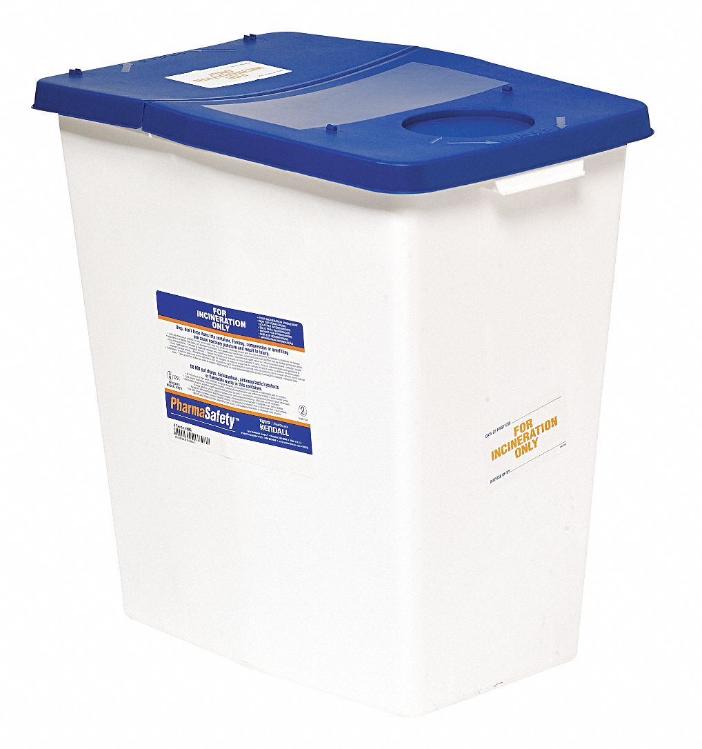 Sharps Container, 12 Gal., Hinged, PK 2