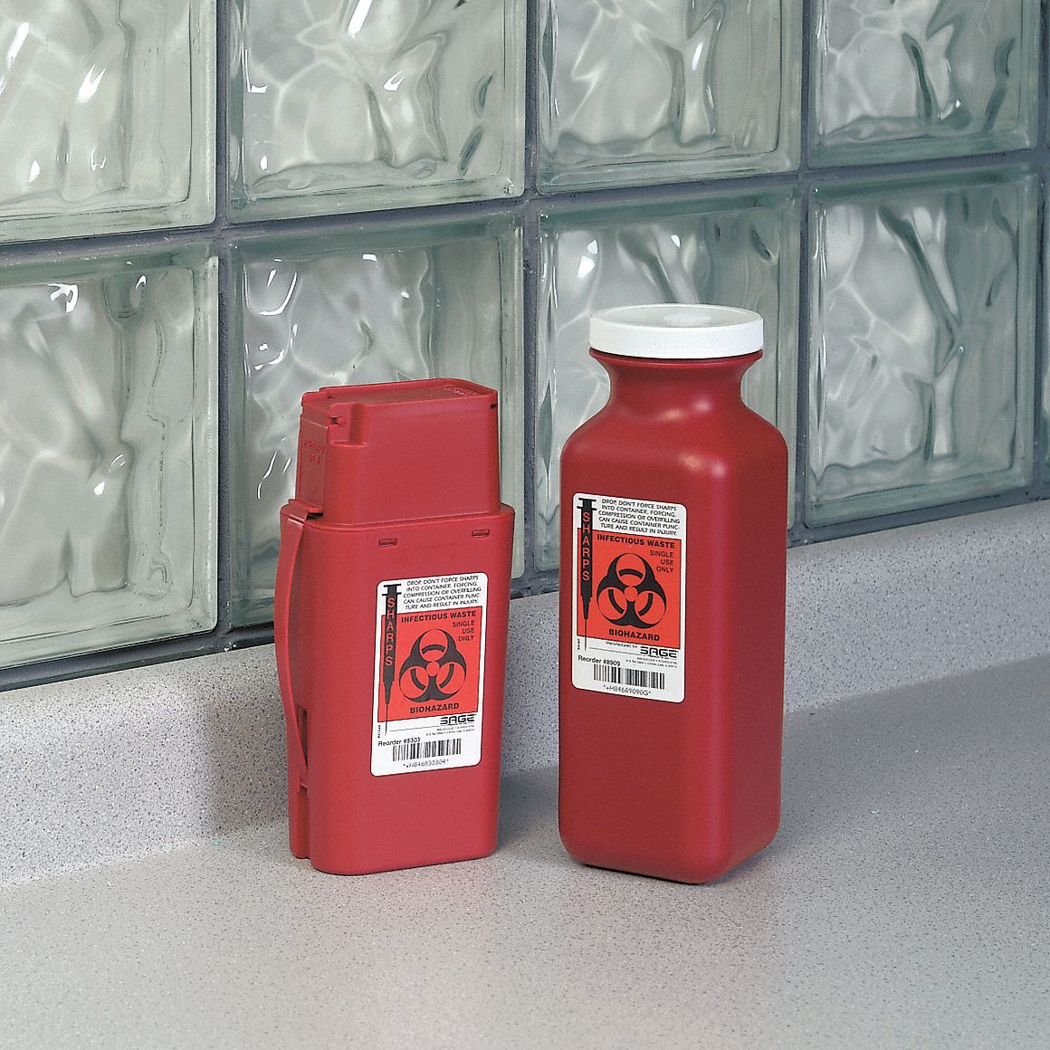 Sharps Container, 1/4 Gal., Hinged, PK 2