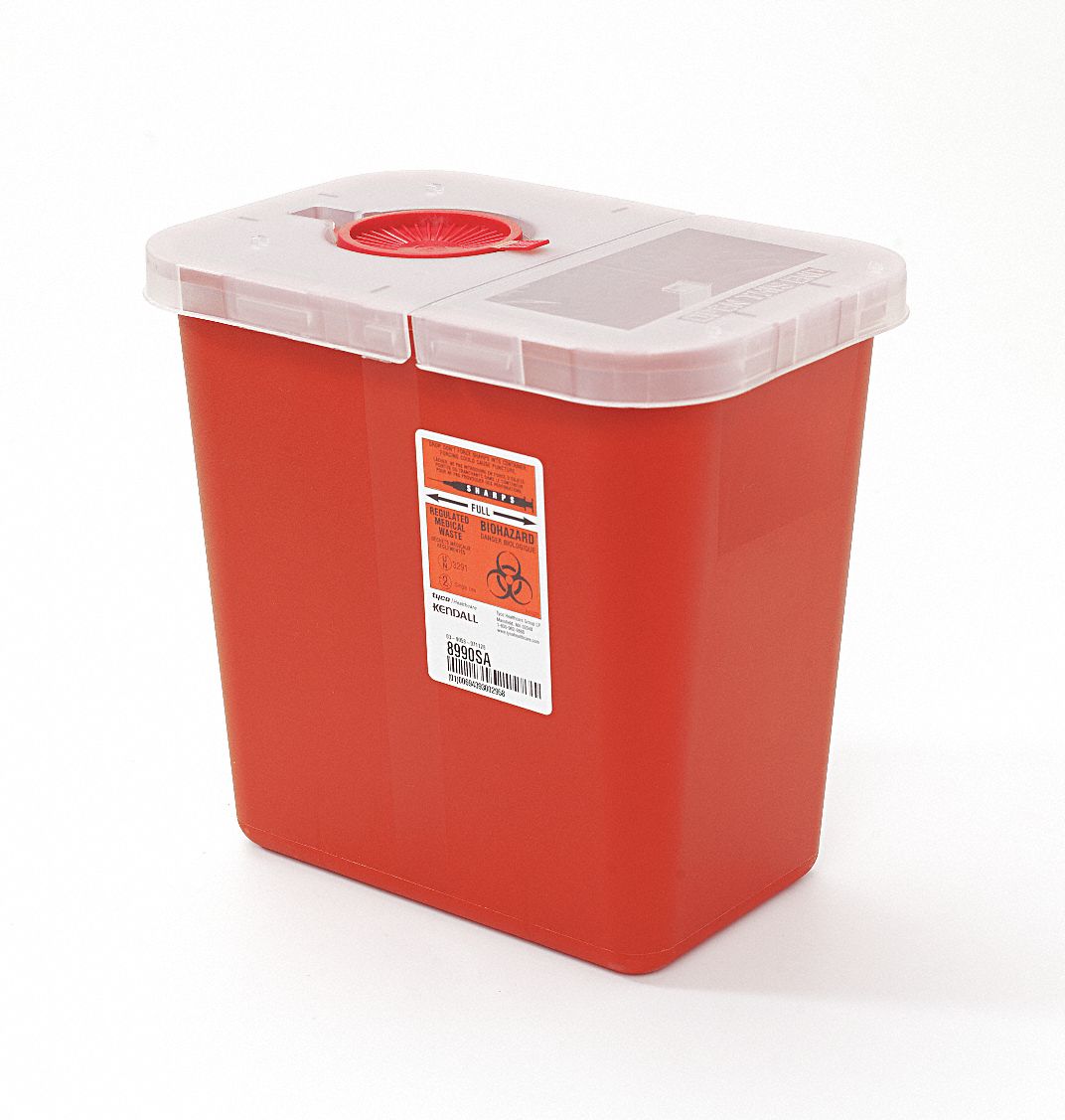 Sharps Container, 2 Gal., Hinged Lid, PK 5