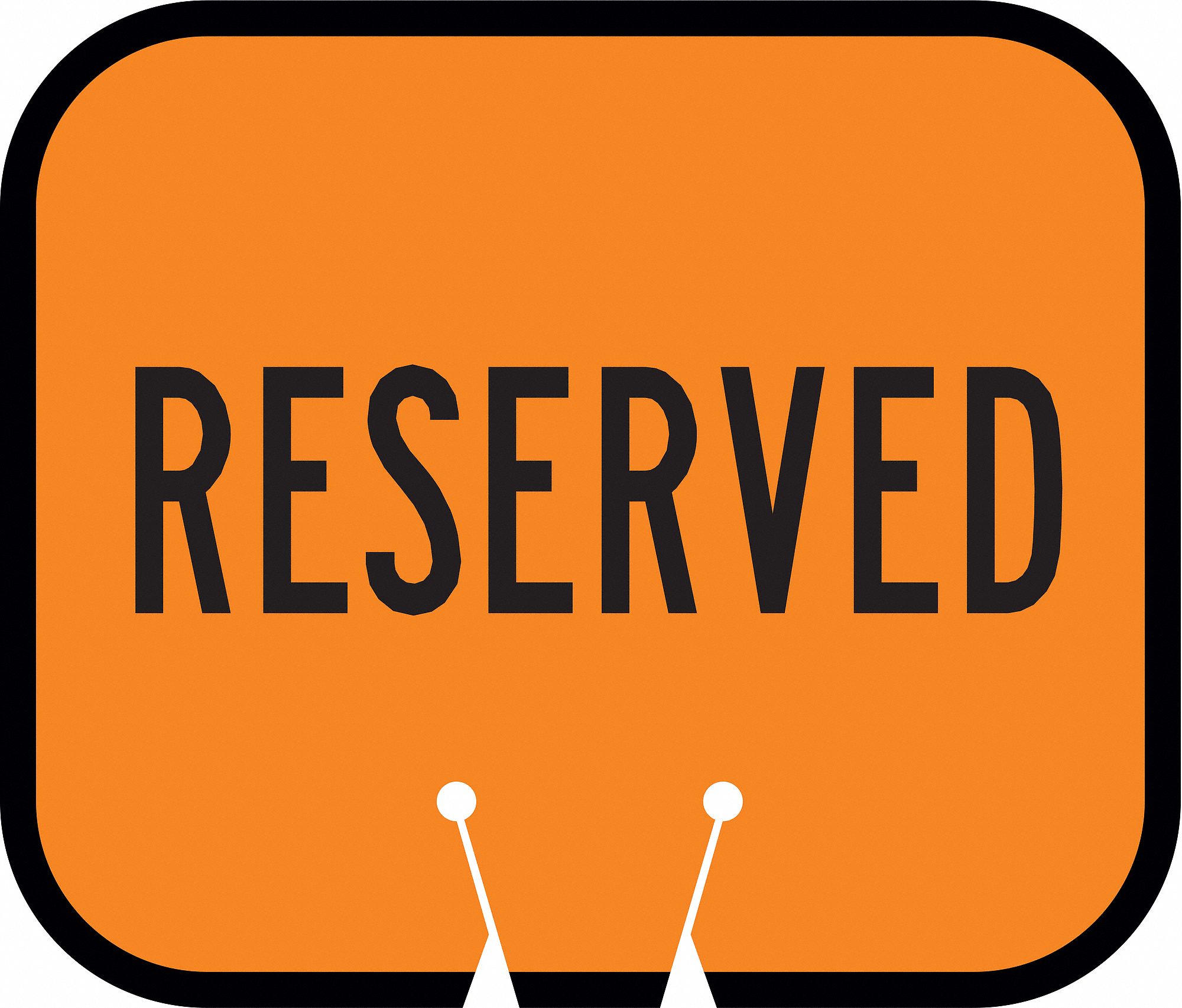 Traffic Cone Sign, Orange w/Blk, Reserved