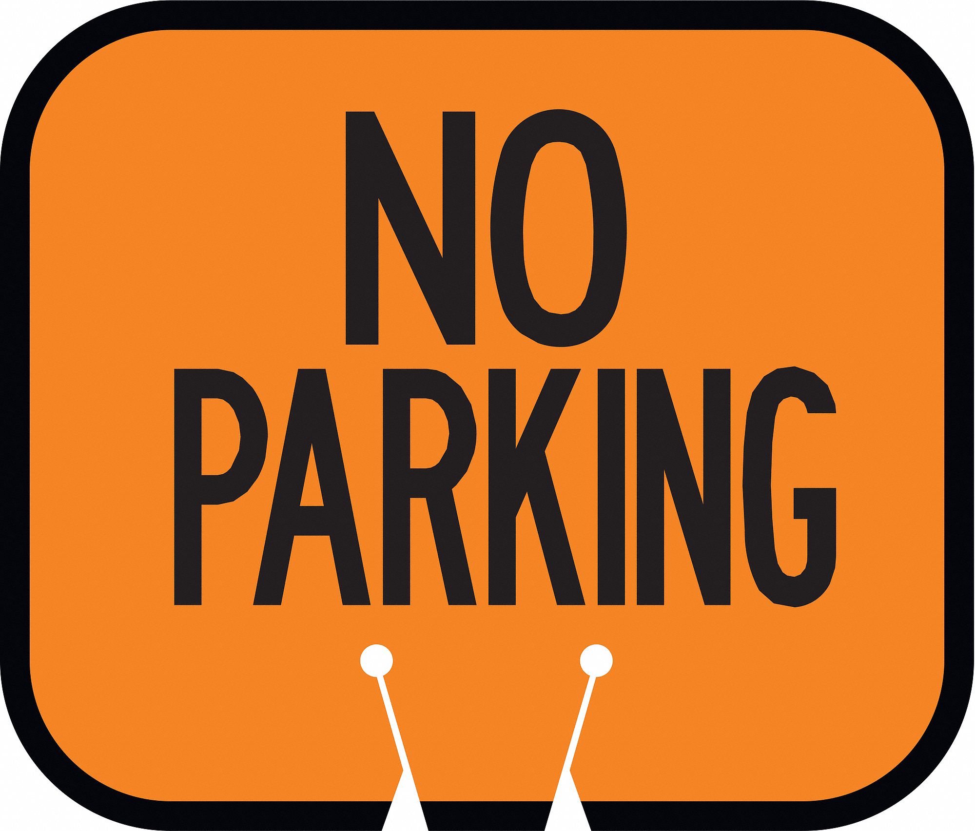 Traffic Cone Sign, Orng w/Blk, No Parking