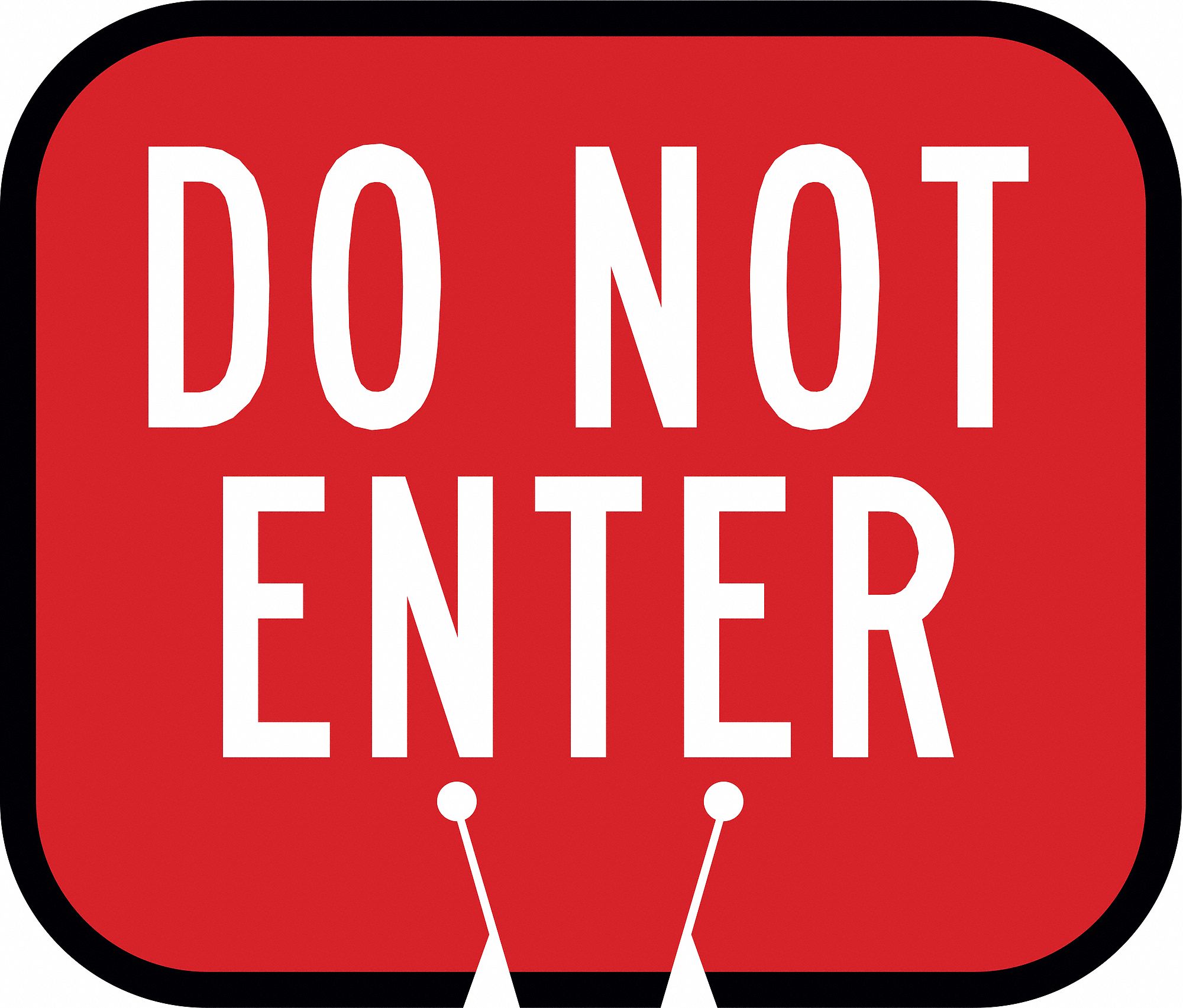 Traffic Cone Sign, Red w/Wh, Do Not Enter