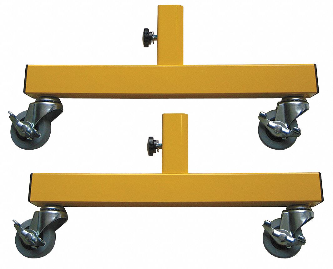 Locking Caster Feet, Black/Yellow, PK 2