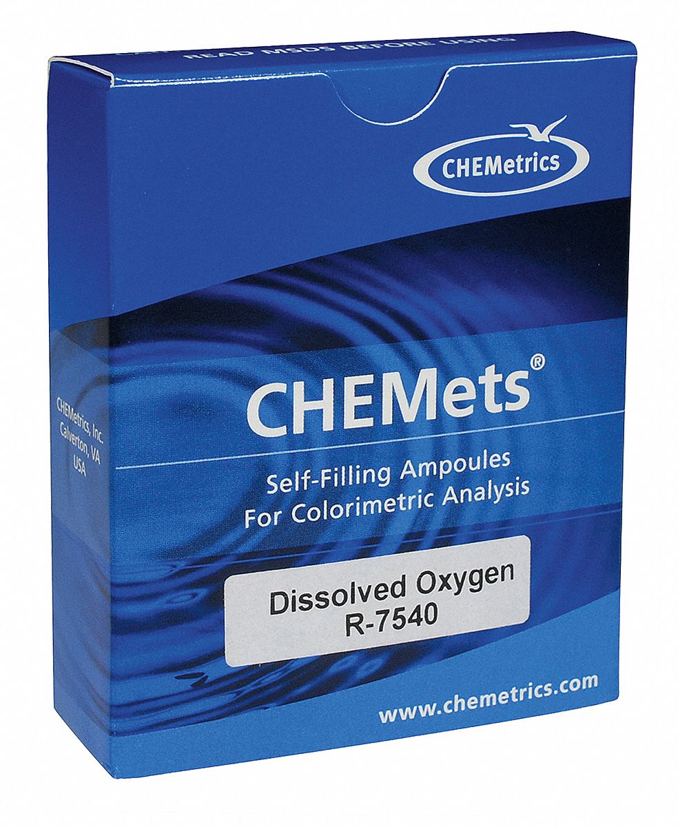 Test Kit, Oxygen, Chemets, 0-40 ppb, 30 Pkg