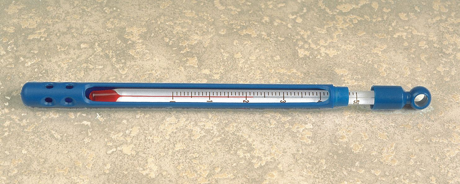 Armored Glass Thermometer, 0 to 50C