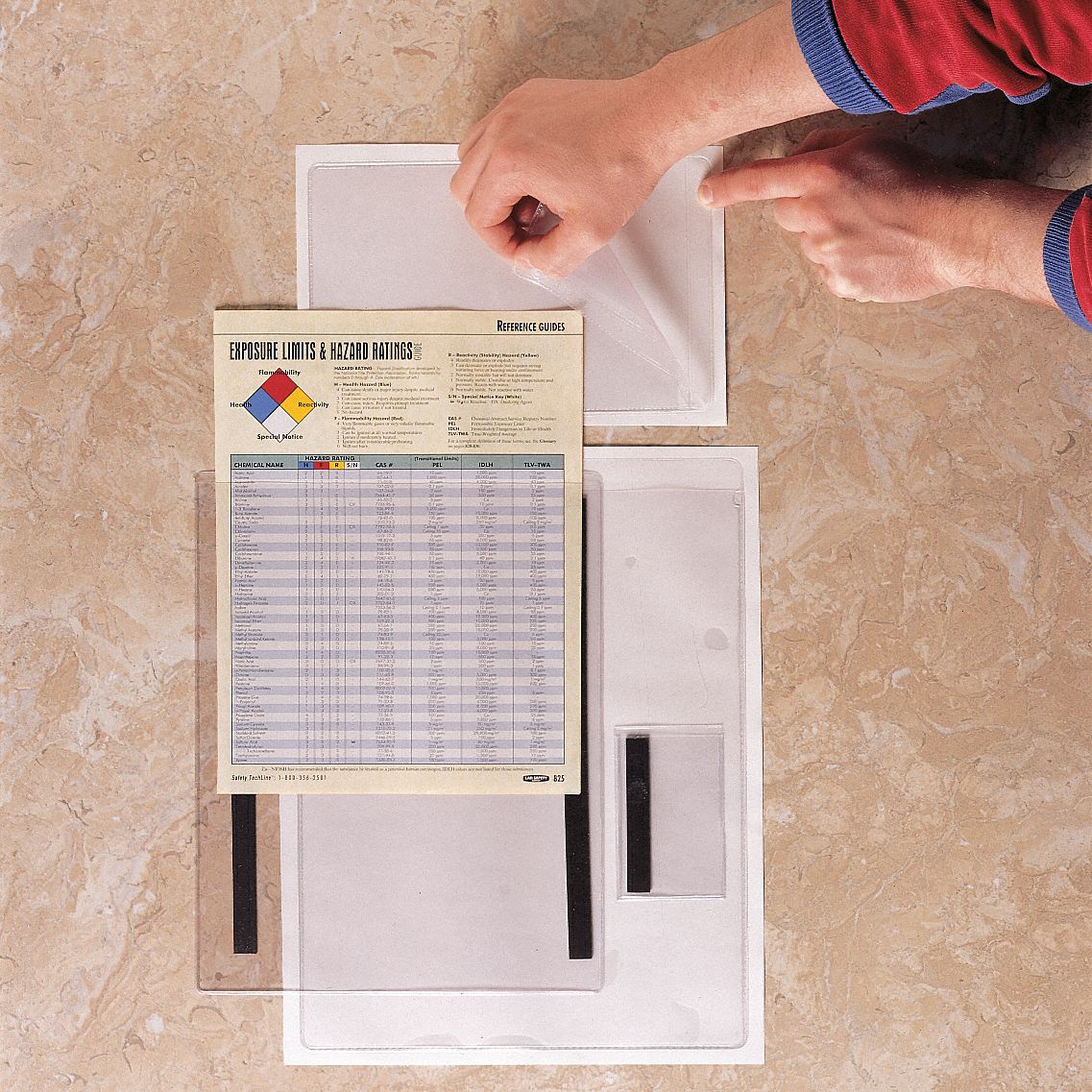 Document Holder, Self Adhesive, 5X8In, PK50