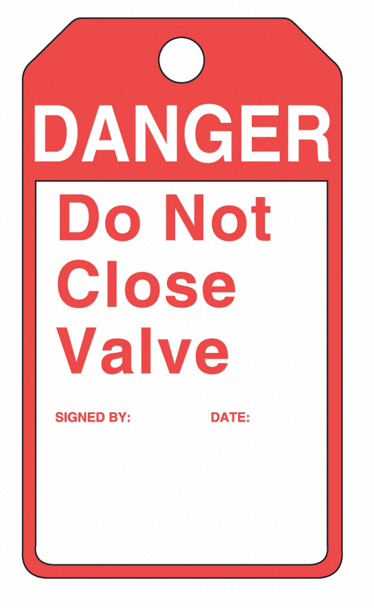Danger Tag, 5-7/16 x 3-1/16 In, R/Wht, PK25
