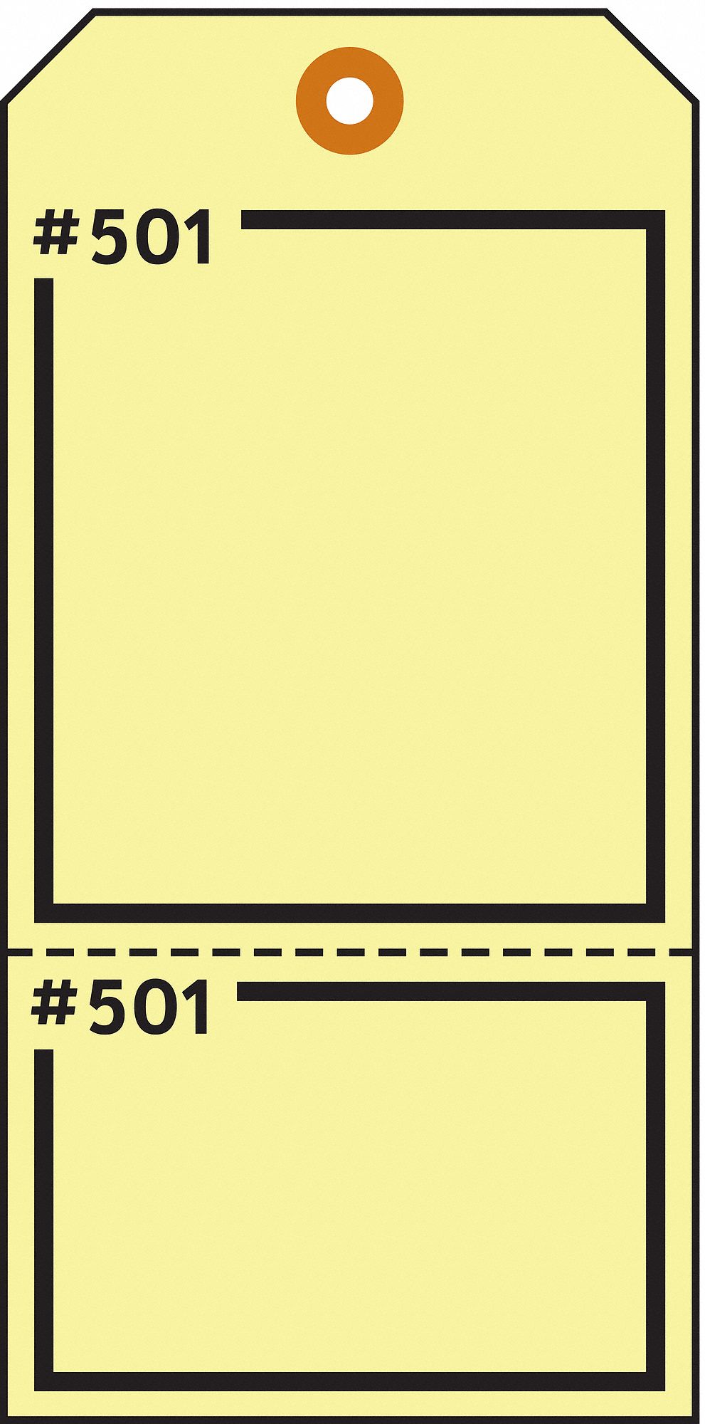 Blank Tag, 5-3/4 x 2-7/8 In, Yel, PK100