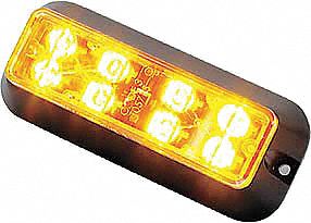 Warning Light, LED, Black, Surface, Rect, 5 L