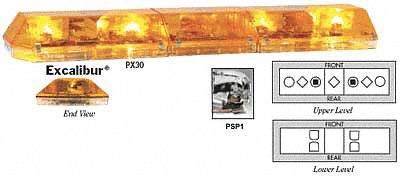 Lightbar, Halogen, LED, Amber, Perm, 47 In
