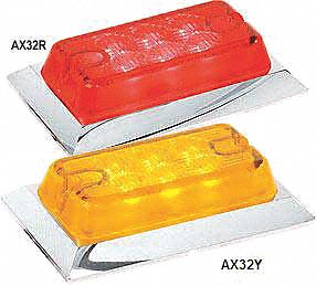 Clearance Light, LED, Red, Surf, Rect, 3-3/4L