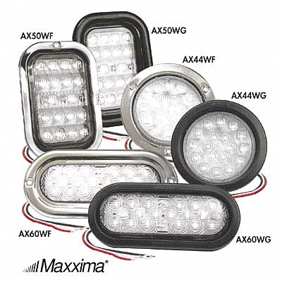 Back-Up Light, LED, Wh, Grommet, Round, 4 Dia