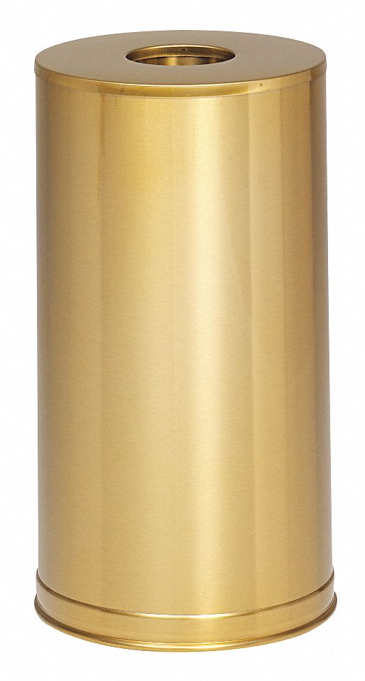 Waste Receptacle, Open, Satin Brass, 15 gal
