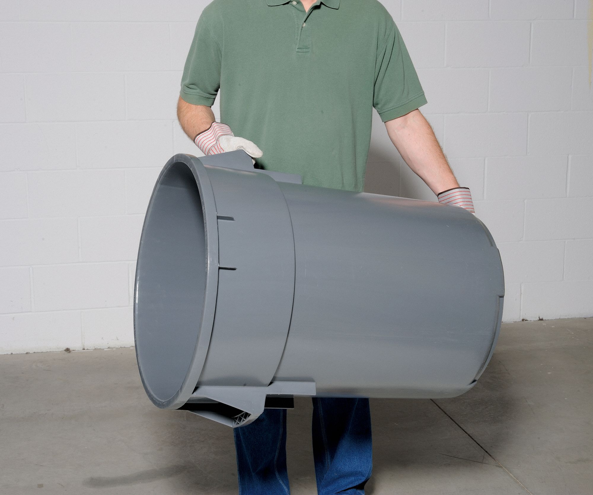 Round Container, Backsaver, 44 G, Gray