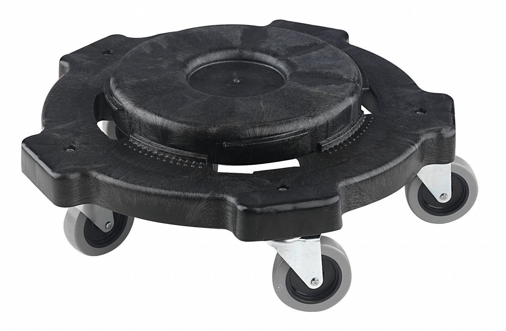 Round Trash Receptacle Dolly, Black