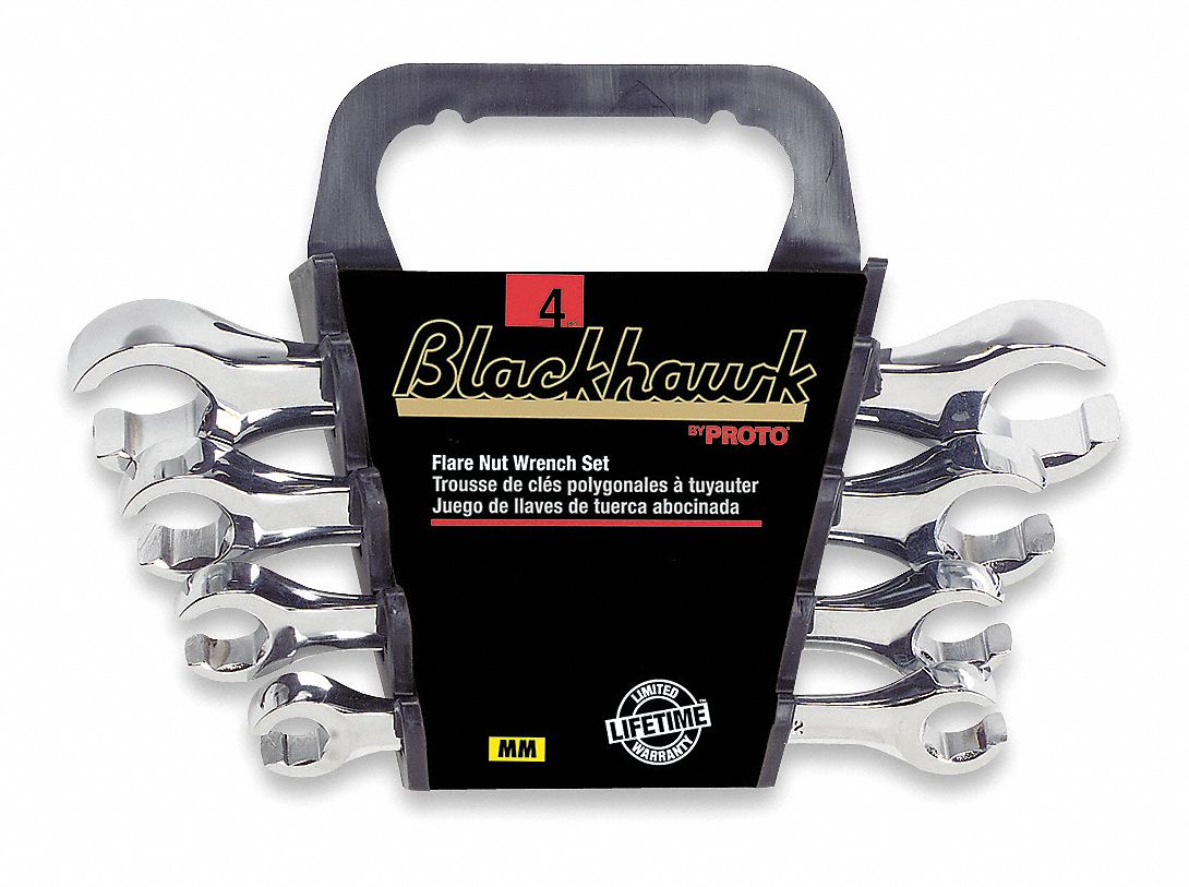 Flare Nut Wrench Set, 10-21mm, 4 Pc
