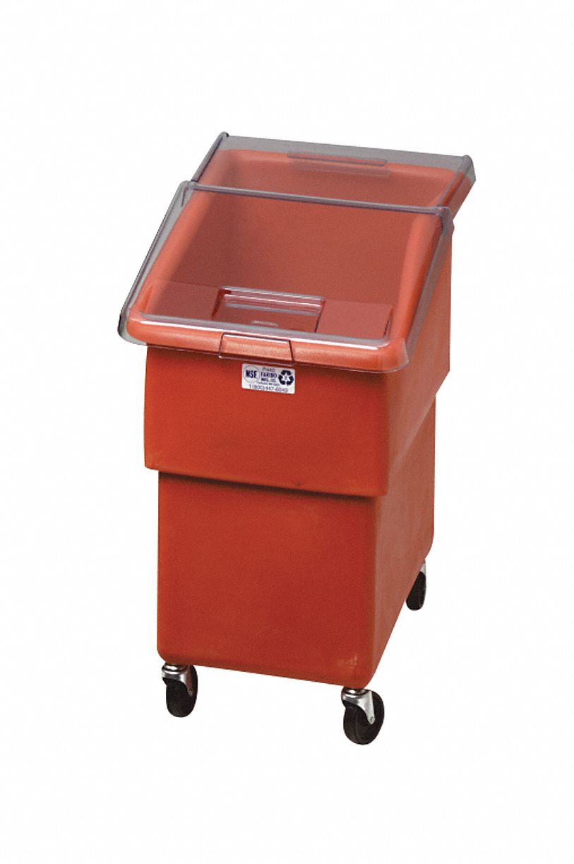 Sloped Front Mobil Bin, 25 Gal, Brown