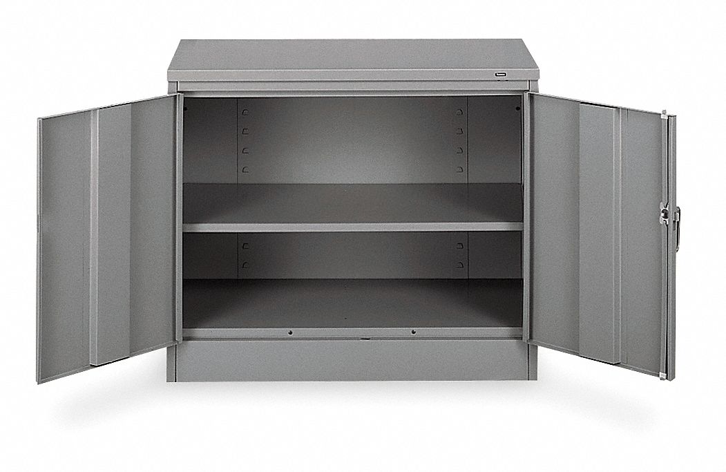 Desk Height Cabinet, Unassembled, Gray