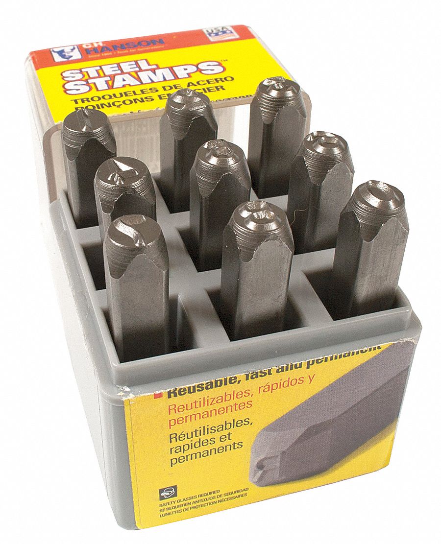 Number Set, 3/16 In. H, Steel