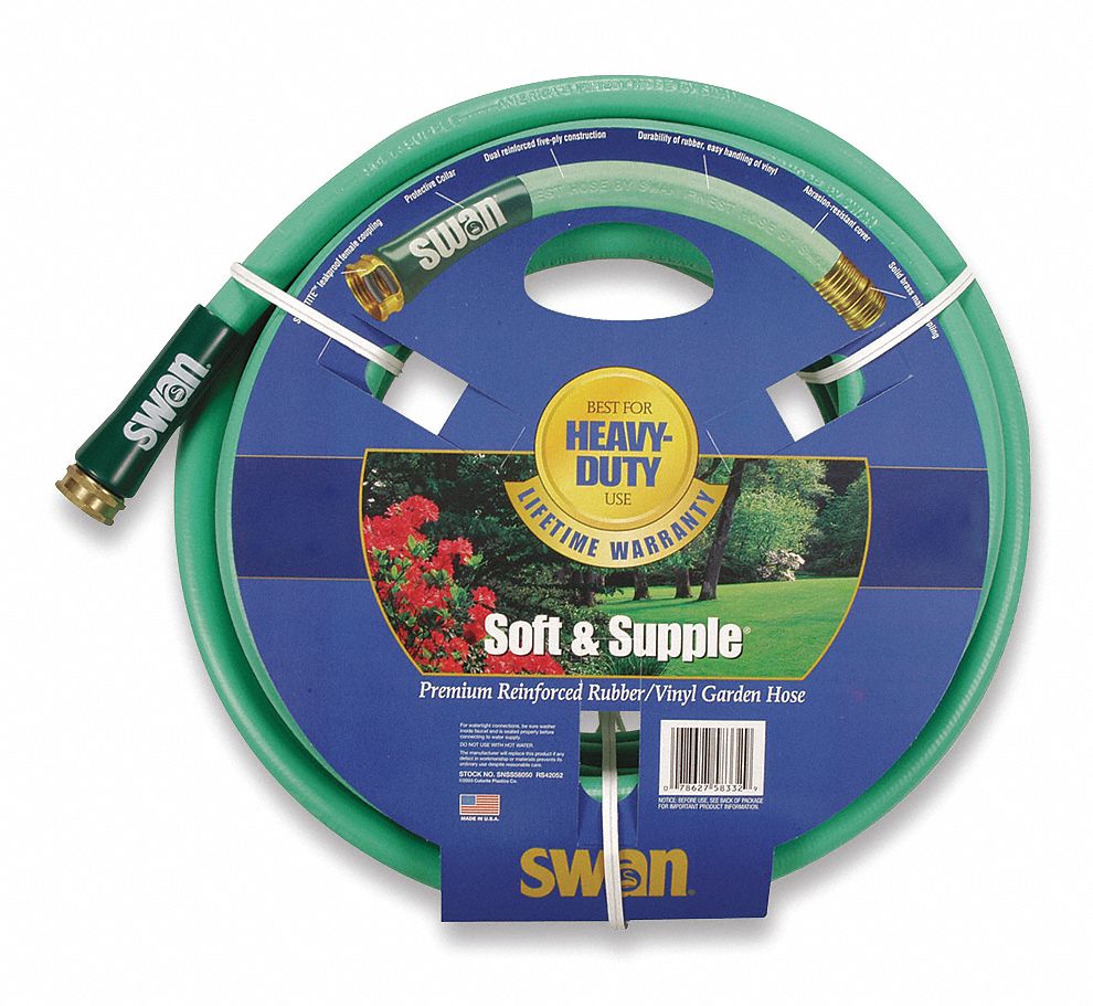 Water Hose, Rubber/PVC, 3/4 In ID, 50 ft L