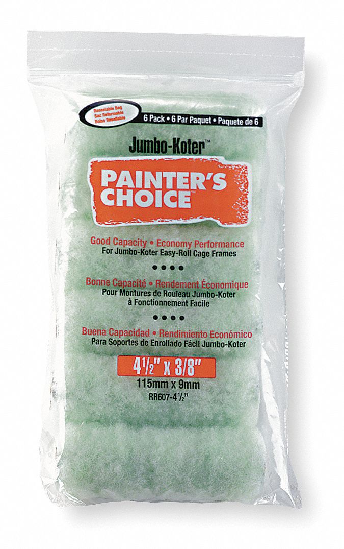 Mini Paint Roller Cover, 4-1/2 In, PK6