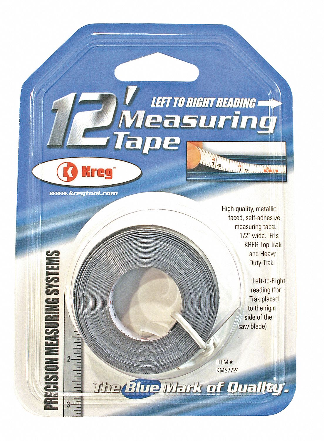 Measuring Tape, 12 Ft, L to R, Adhesive