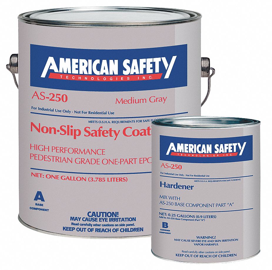 Anti-Slip Floor Coating, 1 gal, Med Gray