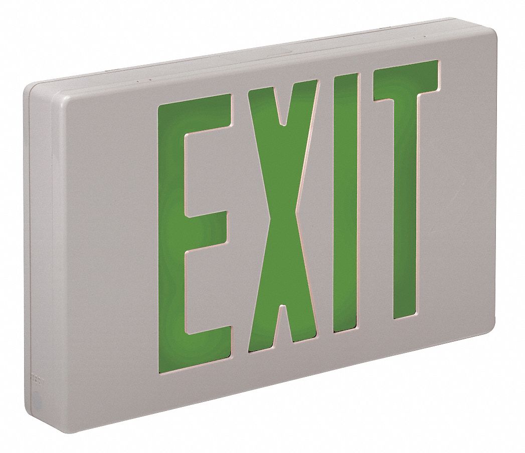 Exit Sign, 1.7W, Green, 2 Faces