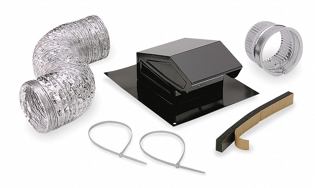 Roof Vent Kit, Flexible Duct, 8 ft. L