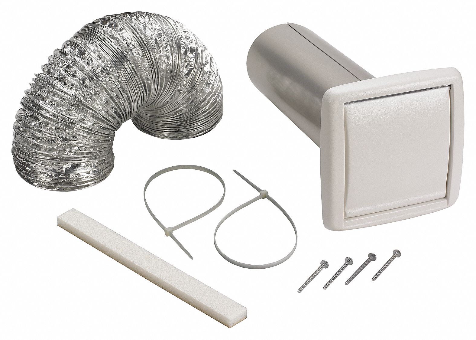 Roof Vent Kit, Flexible Duct, 5 ft. L