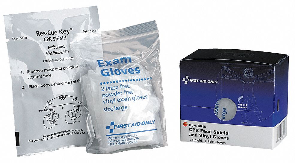 CPR Face Shield and Vinyl Gloves