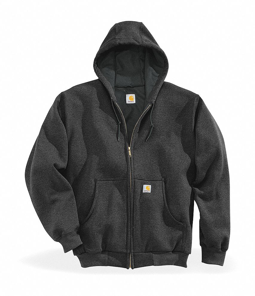 Hooded Sweatshirt, Black, Cotton/PET, XL