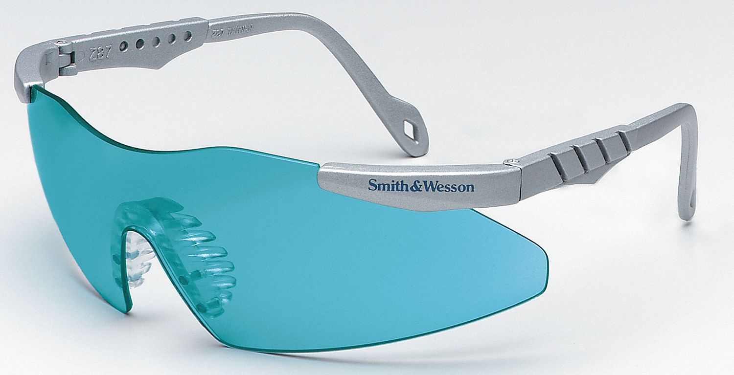 Safety Glasses, Teal, Scratch-Resistant