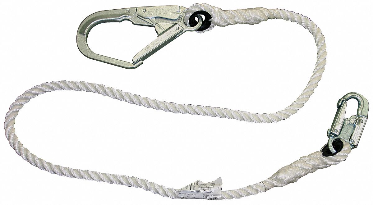 Restraint Lanyard, 6 ft., 310 lb, Poly Rope