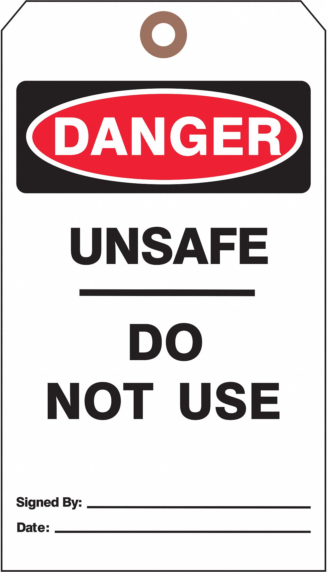 Danger Tag, 7 x 4 In, Bk and R/Wht, PK25