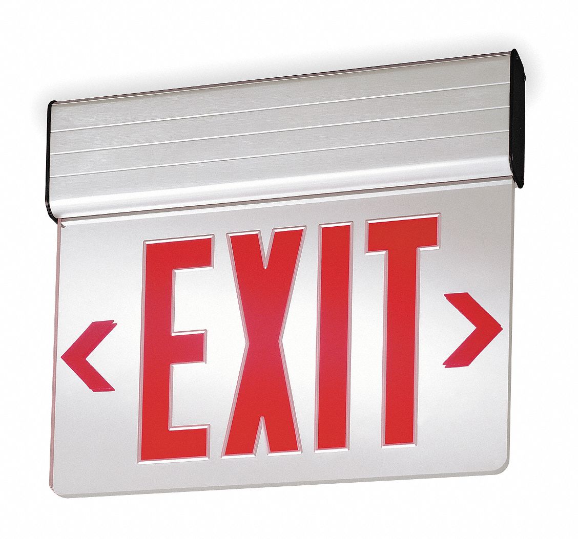 Exit Sign w/ Battery Back Up, 3.0W, Red, 2