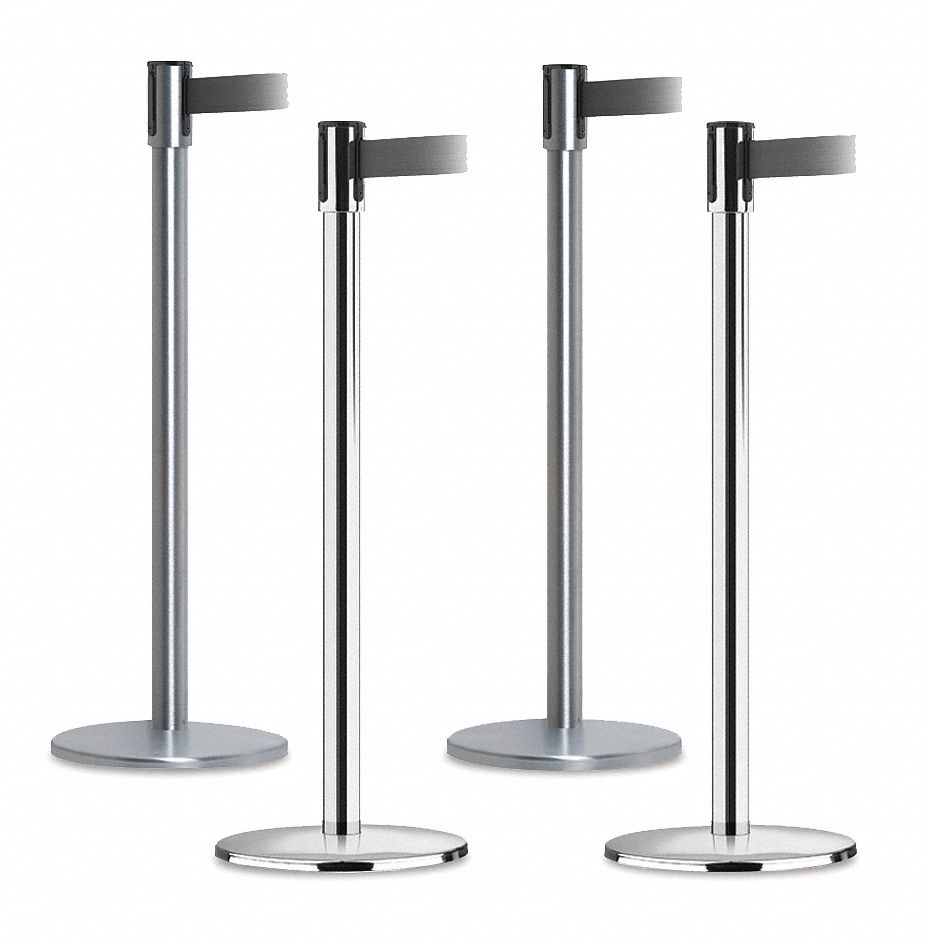 Indoor Portable Post, Satin Chrome