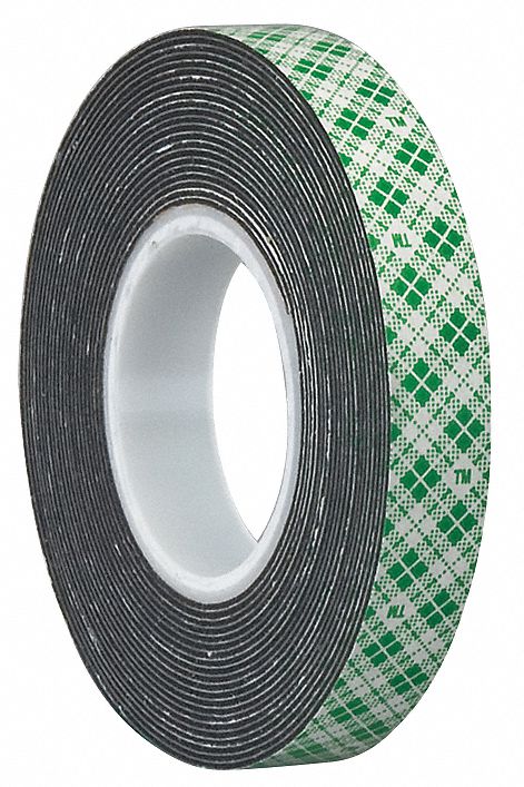 Double Coated  Tape, 1/2In x 5 yd., Black