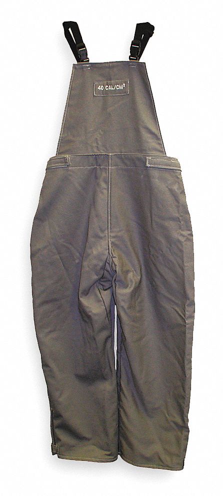 Bib Overalls, Gray, Cotton, 3XL